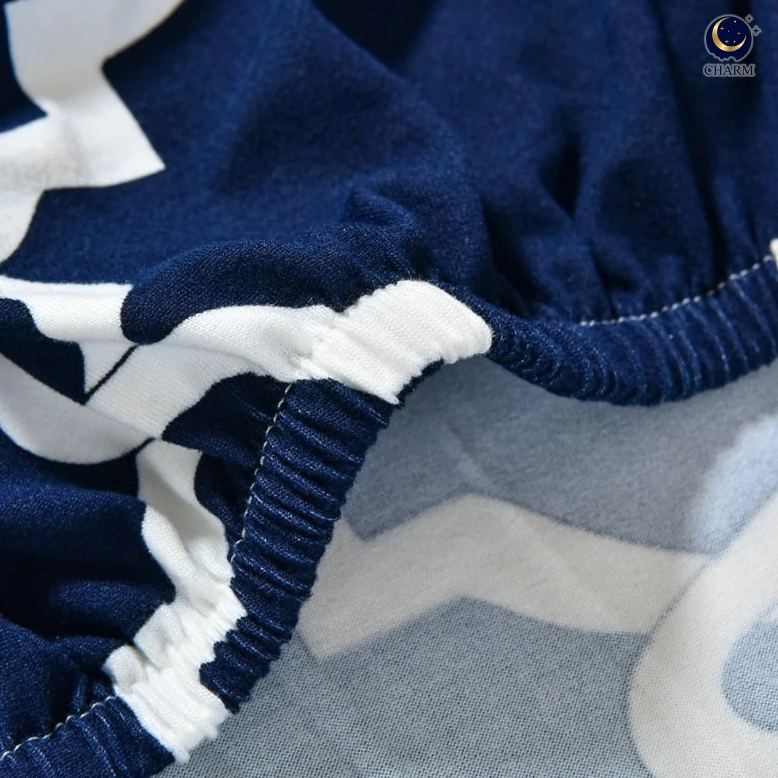 ชุดผ้าปูที่นอน 6ฟุต 5 ชิ้น CHARM รุ่น คลาสสิค NAVY MIRAGE ไม่รวมผ้านวม สี คลาสสิค MIRAGE_4